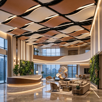 Dalles acoustiques suspendues en fibre de verre Qinsound, épaisseur 50 mm, absorption acoustique supérieure, panneaux de plafond intérieurs pour halls d'hôtels
