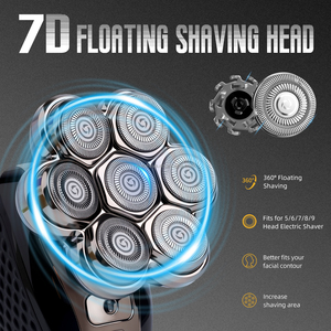 Cabezales de Repuesto para Afeitadora de 7 Cuchillas, Cabezal de Repuesto Universal para Afeitadora Eléctrica, Maquinilla de Afeitar Eléctrica para <span class=keywords><strong>Hombre</strong></span> 7D Plateada - Product Image 5