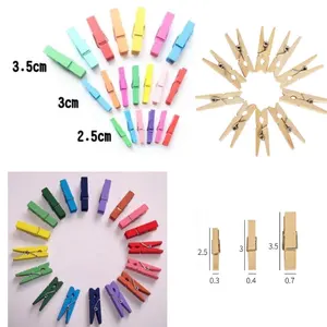 Wholesale Bambus Mini Wooden Clothes Pegs and Colorful wood Clip Different Size Wooden Pegs For Cloth