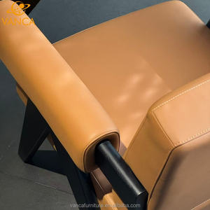 <span class=keywords><strong>Fauteuil</strong></span> de loisirs moderne et robuste en bois de frêne avec dossier, <span class=keywords><strong>fauteuil</strong></span> en cuir microfibre de qualité, brun, <span class=keywords><strong>pour</strong></span> la maison, l'hôtel, la réception - Product Image 5