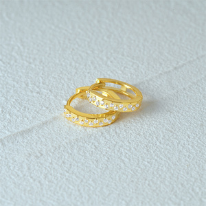 CANNER Fine Jewelry 18k Gold Plated <b>Hoop</b> <b>Earrings</b> S925 Sterling <b>Silver</b> CZ Zircon Huggie <b>Hoop</b> <b>Earrings</b> <b>for</b> <b>Women</b> Minimalism - Product Image 3