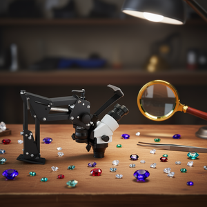 Microscopio estéreo 7X-45X con soporte de resorte para engaste de gemas y diamantes, herramientas de joyería con enfoque manual y calibración - Product Image 2