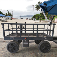 Chariot électrique robuste Lorda LN2288, capacité 100 kg, en acier, pliable, pour le transport de meubles, chariot de plage, chariot utilitaire de jardin
