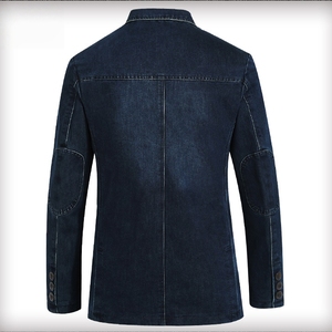 Cappotto in denim da uomo 2026 con maniche lunghe, bottoni, risvolto e colletto a revers, casual, slim fit, con tasche, nuove tendenze, tinta unita per la primavera - Product Image 6