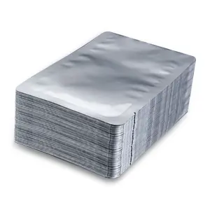 Saco de alumínio selável a vácuo, sacola selável a calor de grau alimentar de alumínio aberto pela parte superior do mylar, sacos para armazenamento de alimentos a granel