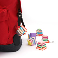 Porte-clés pendentif série livre, figurine tour de livres à pression, petit accessoire de sac à dos, cadeaux, porte-clés