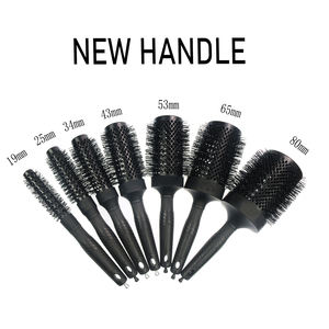 Nuevas ideas de productos 2024, cepillo redondo de cerámica de nailon con Mango antideslizante para salón, cepillo profesional para el cabello con pasador de burlas - Product Image 3