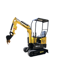 Mini-chargeuse sur chenilles Topone avec moteur diesel, capacité de 1200 kg, pour travaux de construction, avec un moment de charge élevé et une pompe