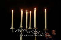 Bougies coniques blanches sans flamme scintillantes avec télécommande 10 touches, à piles, LED, en cire véritable, modernes, pour Pâques, Noël, décoration intérieure