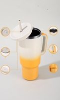 Vaso de 40oz con asa, nuevo diseño, impresión personalizada, termo, doble pared, promoción, venta, boca ancha, tazas de acero inoxidable aisladas