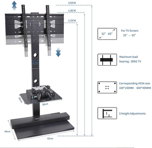 <strong>TV</strong> Tilt Swivel Floor <strong>Stand</strong> <strong>Mount</strong> <strong>TV</strong> <strong>Mount</strong> for 32-65 Inch Flat Panel Screen - Product Image 3