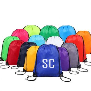 Sac à dos à cordon personnalisé avec logo, imperméable, durable, pliable, pour la gym, le sport, les voyages, la randonnée et le rangement d'objets - Product Image 1