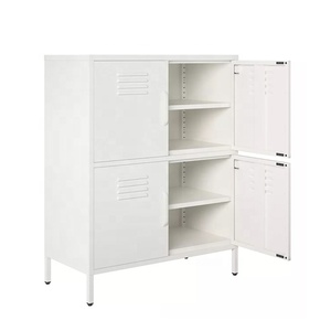 Gran oferta, armario de almacenamiento de acero Vertical con puerta abatible de 4 puertas, muebles de sala de estar, aparador Credenza para dormitorio, sala de estar de Metal - Product Image 3