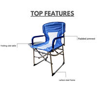 Chaise de camping pliable portable avec table latérale pliable pour un confort et une commodité ultimes, idéale pour la randonnée, le pique-nique, la pêche