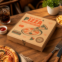 Boîte à pizza à emporter en carton blanc avec surface intérieure anti-graisse, idéale pour les chaînes de restaurants et la restauration commerciale
