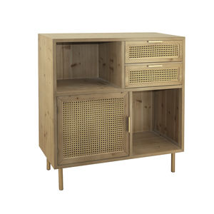 Meuble d'angle élégant en bois naturel et rotin Meuble <span class=keywords><strong>de</strong></span> chambre à coucher en bois massif pour le salon, la décoration intérieure et les hôtels - Product Image 2
