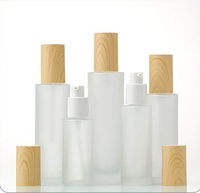 15ml 30ml 50ml 100ml Bouteilles à pompe en verre vides Crème cosmétique Bouteille de lotion Distributeur Conteneur Pot Pot avec couvercle en or