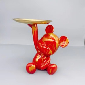 Peinture sur support fluide vierge <span class=keywords><strong>Violent</strong></span> Bear With Tray, ours en résine pour ornements décoratifs - Product Image 3