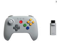 Manette 8BitDo N64 BT grise pour Analogue 3D, Switch, Switch 2, Windows, Android avec joysticks à effet Hall