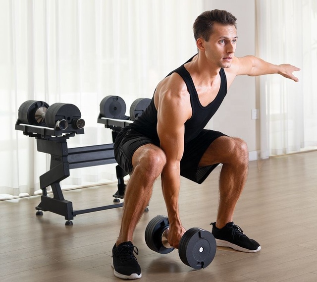 For Snode 45kg Cast Iron Adjustable Dumbbell Patent Gear Set Drop-Proof Anti-Slip Durable Comfortable Handle Wholesale