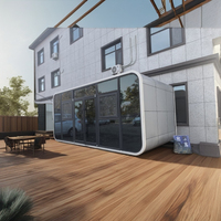 Maison intelligente de luxe de 20 pieds, capsule spatiale, bureau, magasin commercial, maison en acier Apple