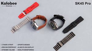 Đồng hồ thông minh SK45 Pro New Watch 5 cao cấp dành cho nam nữ, chất lượng cao, 3 dây đeo, màn hình AMOLED 1.53 inch, chống nước IP68, hỗ trợ gọi Bluetooth, Kalobee - Product Image 2