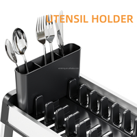 WIREKING Égouttoir à vaisselle en aluminium à 2 niveaux détachable et extensible de 13,6 à 24,2 pouces, 100 % antirouille, organisateur de cuisine
