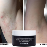 Gommage exfoliant et lissant à l'huile d'arbre à thé à l'huile de pépins de raisin pour poils incarnés