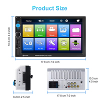 Lecteur MP5 pour voiture Podofo, autoradio, écran tactile 7 pouces, USB, AUX, commande au volant, 7023B OEM