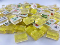 Jeu de tuiles de mahjong de voyage avec pochettes de rangement à fermeture éclair et étui de transport pour le camping, les soirées de jeux en plein air et les adultes