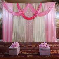 Tissu Polyester nacré fête scène mur décor toile de fond rideau mariage toile de fond rideaux