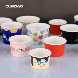 Ciotole di Carta per Gelato Personalizzate con Logo, 4oz 5oz 8oz 10oz 12oz 16oz 20oz, Stampa CMYK di Grado Alimentare con Coperchi - Product Image 1