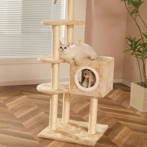 대형 고양이 트리: 숨숨집과 점프대 일체형 스카이 기둥, 가정용 고양이 스크래처 및 캣타워 용품 - Product Image 2