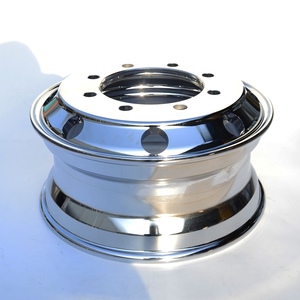 Llantas de semi camión cromadas al agua 19,5 ruedas de aluminio 19,5x7,5 ruedas de camión de aluminio forjado de tamaño estándar americano - Product Image 5