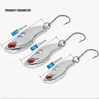 1pc Mini VIB Spoon Lure Set 3g 4g 5g Micro Leurre de pêche métallique pour Poisson-chat, Saumon, Maquereau, Bar, Tilapia, Eau salée et Eau douce