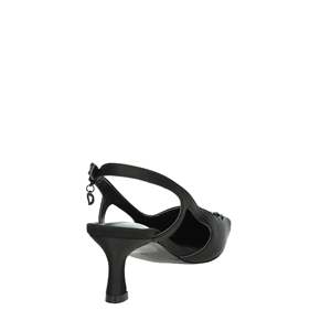 Sandali con tacco da donna Braccialini neri a punta con borchie e cinturino alla caviglia, tacco medio - Product Image 3
