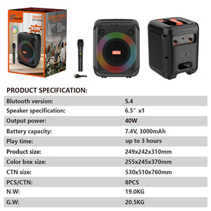 Haut-parleur Bluetooth portable ZQS6171, étanche IPX4, anti-poussière, avec cordon, mini-haut-parleurs pour fêtes en extérieur - Product Image 6