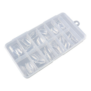 Transparente ultrafino de tamaño completo nuevo estilo francés ovalado usable uñas postizas cortas uñas artificiales en caja dedos sin rastro - Product Image 1
