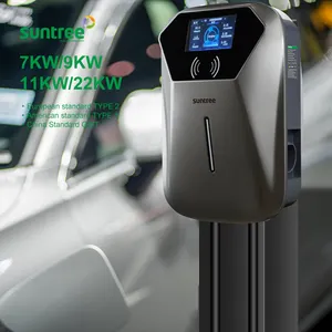 Casa inteligente veículo elétrico ev carregador 30amp, 230v, interior/exterior, estação de carregamento de carro com wi-fi ajustável e bluetooth
