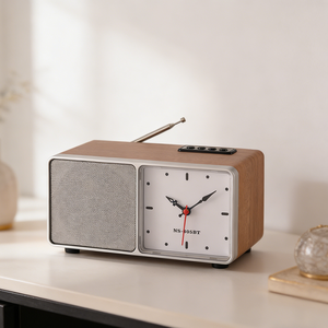 Haut-parleur sans fil rétro, radio FM multibandes, fente USB/TF, horloge décorative, sortie 5W, <span class=keywords><strong>batterie</strong></span> rechargeable - Product Image 5