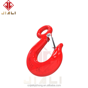 3Ton הרמת להחליק ווים 320C עיניים לגנוב וו פלדת פחמן מזויף מנוף הרמת העין וו עם תפס בטיחות - Product Image 4