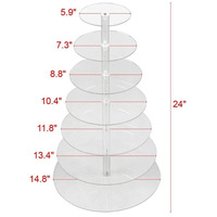 Support à Cupcake Rond en Acrylique avec Présentoir à Gâteau Multicouches Support de Tour à Dessert Transparent