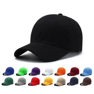 LOW MOQ mehr Farbe Großhandel billig verstellbare 6 Panel Platte schwarz Baumwolle Baseball kappe