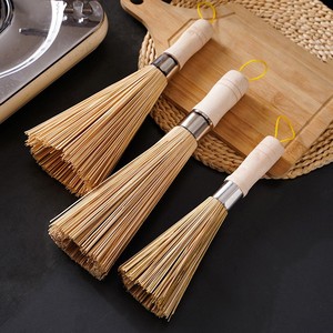 Natural Bamboo Pot <b>Brush</b> Long Handle Kitchen Cleaning Tool For Cooking Utensils - Product Image 4
