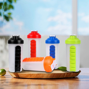 B30-0083 Amz Vente Chaude 2023 LOGO Personnalisé 600ml Protéine En Plastique Bouteille D'eau Portable Avec 7 Jours Pilulier Stockages - Product Image 6