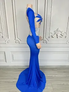 Glitzernde Strass-Perlen Damen Bodenlange Abendkleider für Party, Abschlussball, Hochzeit, Geburtstag, Feier, Fotoshooting und Bühnenauftritte - Product Image 2