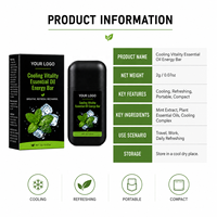 Barra Energética con Aceite Esencial Refrescante y Estimulante, Natural y Suave, para Refrescar y Estimular el Cerebro Durante la Conducción y el Estudio