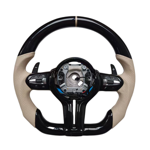 พวงมาลัยคาร์บอนไฟเบอร์หุ้มหนังสำหรับรถยนต์ BMW F10 F30 F90 F01 F02 F12 F13 F90 ซีรีส์ 3 4 5 สินค้าขายดี - Product Image 1