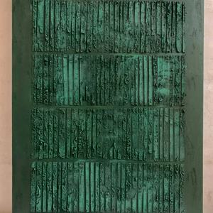 Cuadro Abstracto Grande Verde Wabi Sabi, Arte de Pared con Textura 3D Hecho a Mano en Lienzo Acrílico, Decoración Interior para Hotel o Tienda - Product Image 6