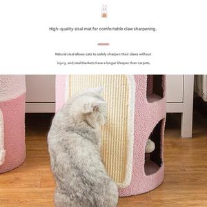 Cuccia per Gatti Integrata Grande e Moderna a Forma di Coniglio, Rimovibile, con Cesto in Sisal, Doppio Strato, Ecologica, in Cartone, Adatta agli Animali Domestici, per Uso Interno - Product Image 2